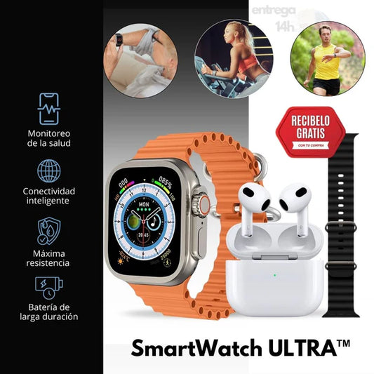 SmartWatch ULTRA™ + Auriculares Inalámbricos PRO 2ª generación